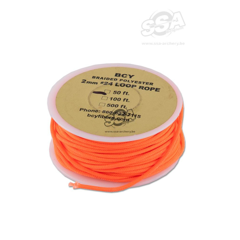 BCY D LOOP ROPE #24 DIA 2.0MM - 50FT FLUOR ORANGE