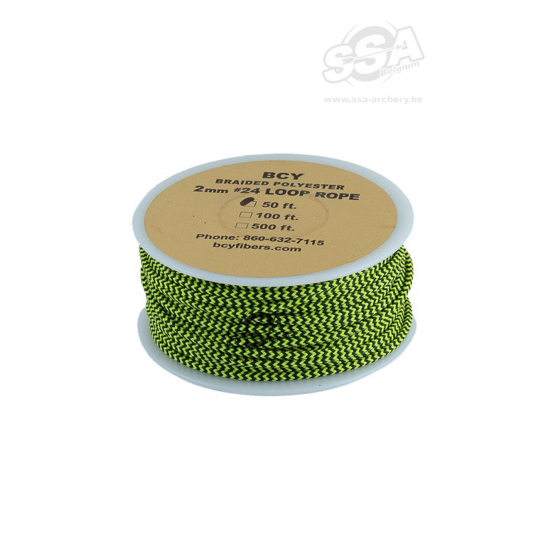 BCY D LOOP ROPE #24 DIA 2.0MM - 50FT FLUOR YELLOW & BLACK