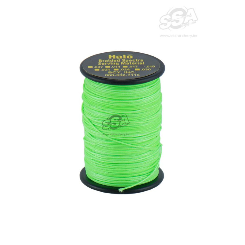 BCY SERVING MATERIAL BRAIDED HALO DIA .021" JIG FLO.GREEN
