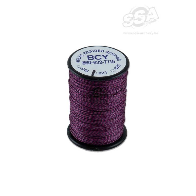 BCY SERVING MATERIAL BRAIDED *62XS DIA .021" JIG BLACK CHERRY