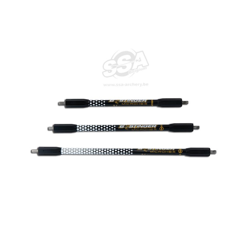 BSTINGER SIDE RODS CARBON MICROHEX 15" BLACK/WHITE