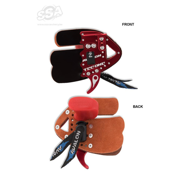 AVALON OLYMPIC RECURVE TAB TEC  -  PRIME LEATHER RH MEDIUM RED