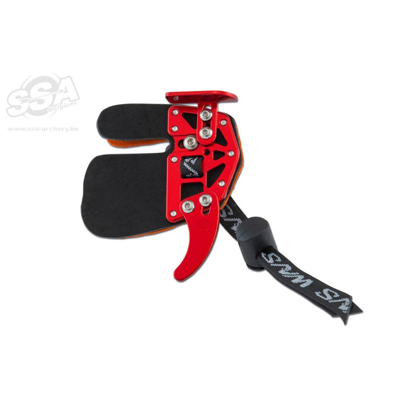 WNS OLYMPIC RECURVE TAB WITH ANCHOR PAD COW-HIDE LEATHER LH XL LARGE RED