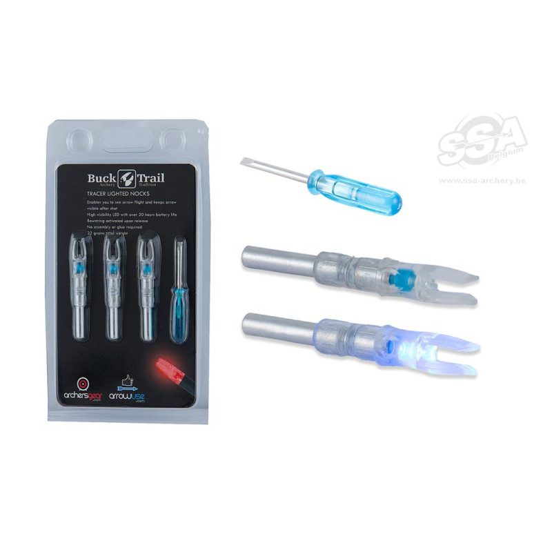 BUCKTRAIL LIGHTED NOCKS S-SIZE ARROWS - BLUE 3/PK