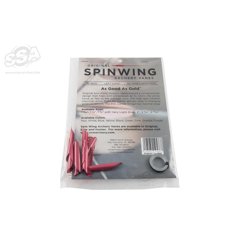 SPINWING SPIN VANES ROUND 1-3/4 INCH LH RED-PACKAGE OF 50 PCS