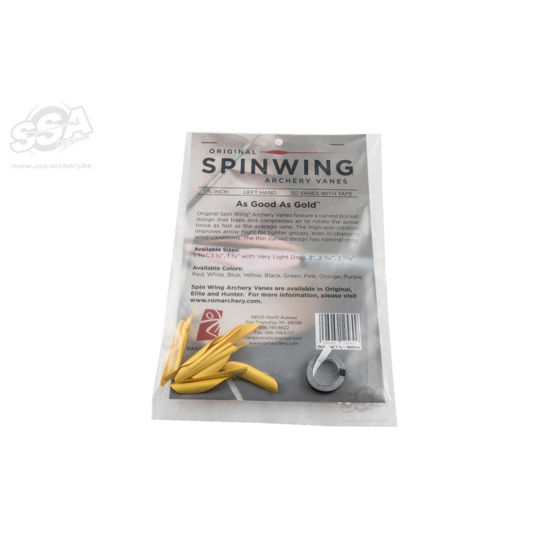 SPINWING SPIN VANES ROUND 1-3/4 INCH LH YELLOW-PACKAGE OF 50 PCS