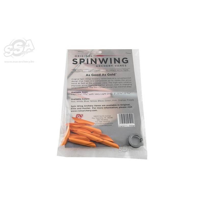 SPINWING SPIN VANES ROUND 1-3/4 INCH LH BRIGHT ORANGE-PACKAGE OF 50 PCS