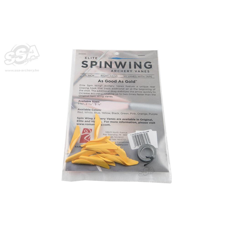 SPINWING SPIN VANES ROUND ELITE 1-3/4"RH YELLOW-PACKAGE OF 50 PCS