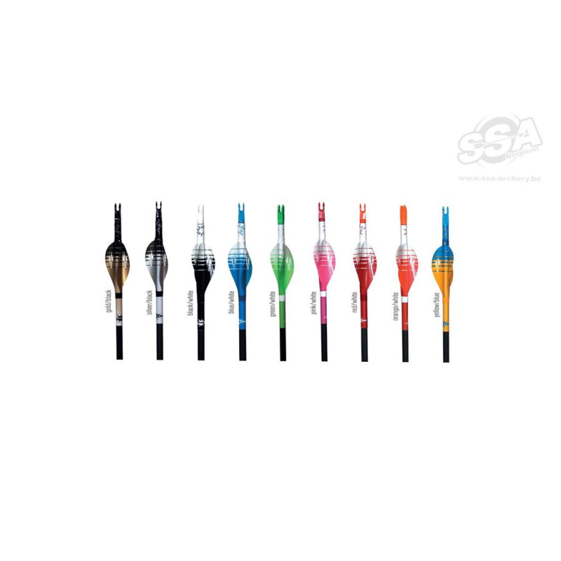 GASPRO SPIN VANES ROUND RECURVE 1.75"LH SUPER SOFT GREEN/WHITE 50PC