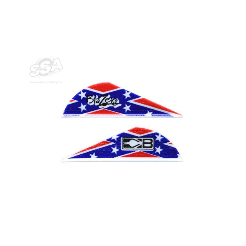 BOHNING VANES BLAZER 2"  CONFEDERATE FLAG  100/PK