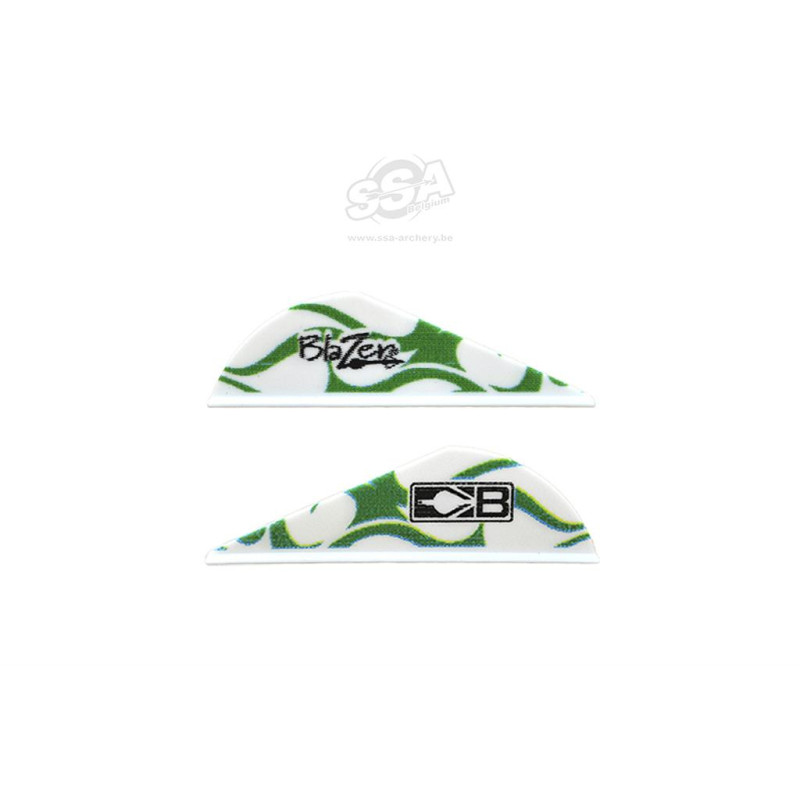 BOHNING VANES BLAZER 2"  GREEN & WHITE FLAME  100/PK