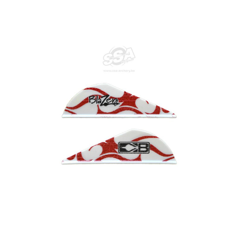 BOHNING VANES BLAZER 2"  RED & WHITE FLAME  100/PK