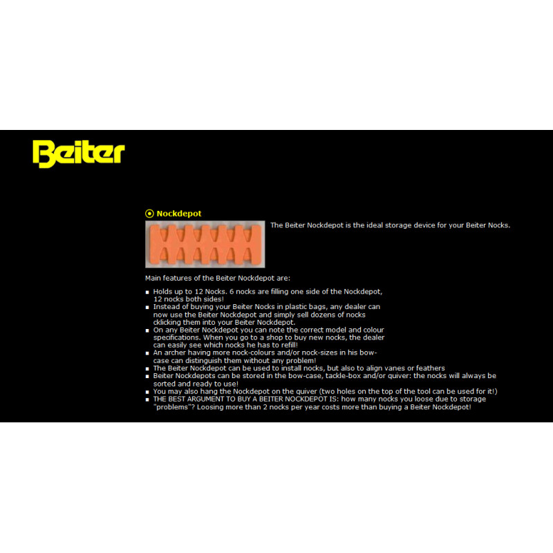 BEITER NOCK DEPOTS & TURNING TOOLS TOOLS NOCK 12 NOCKS GREEN HUNTER