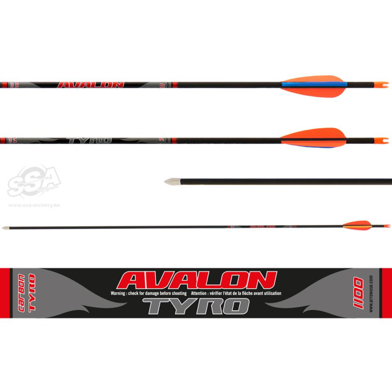 AVALON ARROWS CARBON TYRO 4.2 1100 28" length / 2" vanes/ PIN-NOCK sml / 70gr POINT per unit