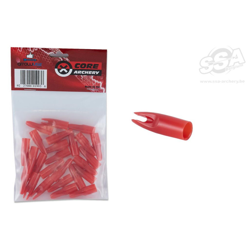 CORE OVERFIT NOCKS for RECREATION ARROW dia 7mm RED 25/PCK
