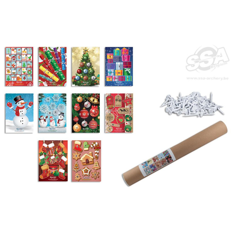EGERTEC COMPLETE SET OF 10 CHRISTMAS FACES with 50 TARGET PINS