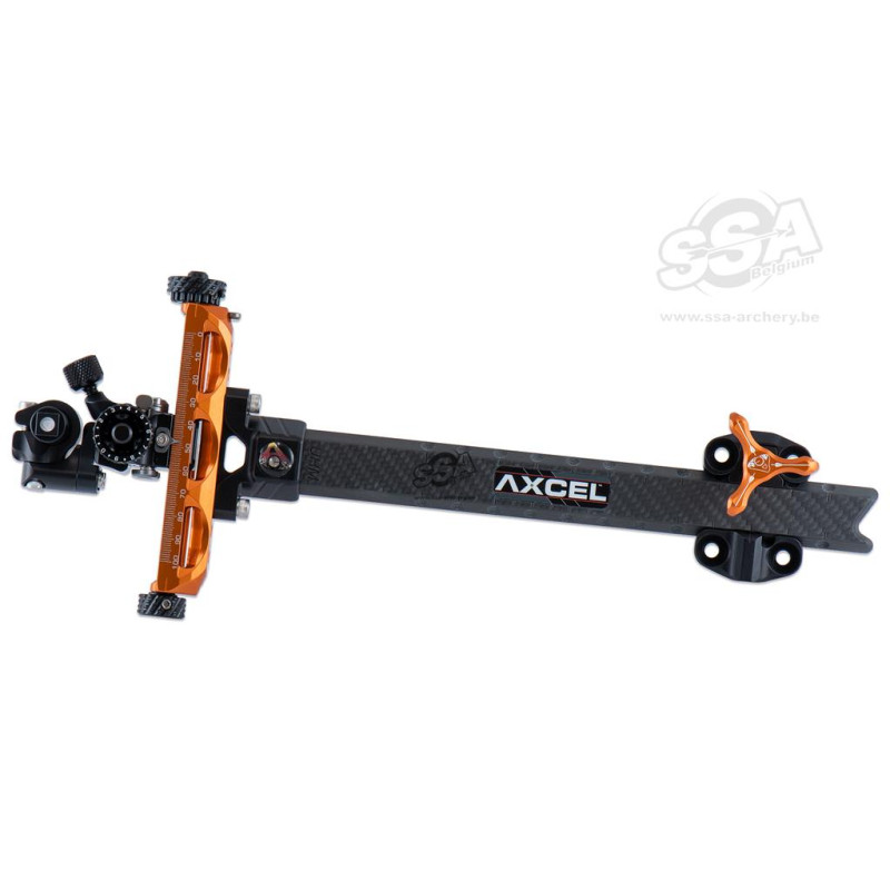 AXCEL COMPOUND SIGHTS ACHIEVE XP UHM CARBON BAR / EXT 9" LH ORANGE/BLACK