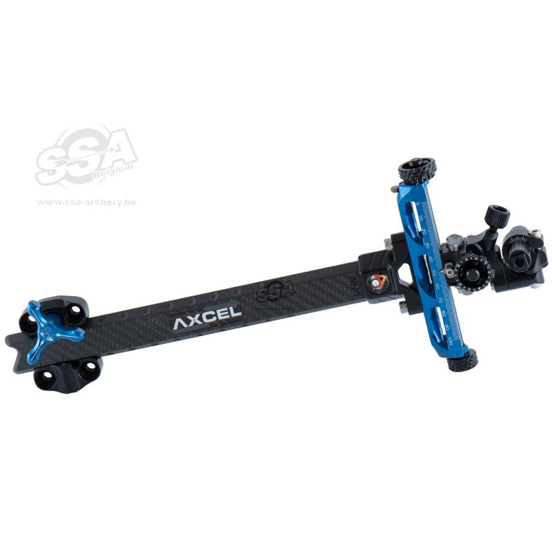 AXCEL COMPOUND SIGHTS ACHIEVE XP UHM CARBON BAR / EXT 9" RH BLUE/BLACK