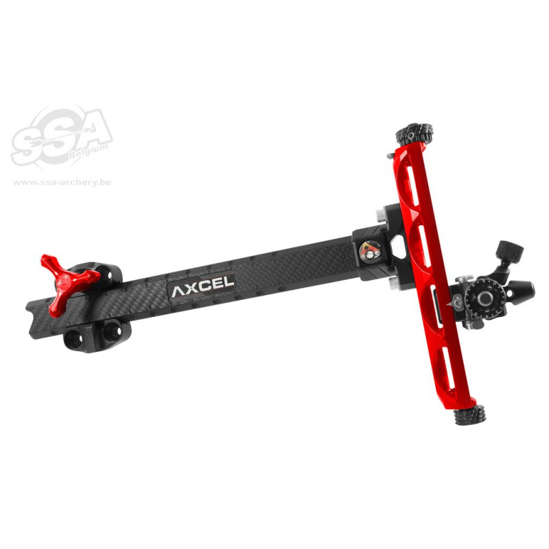 AXCEL RECURVE SIGHTS 8-32"ACHIEVE XP UHM CARBON BAR / EXT 9" RH RED/BLACK