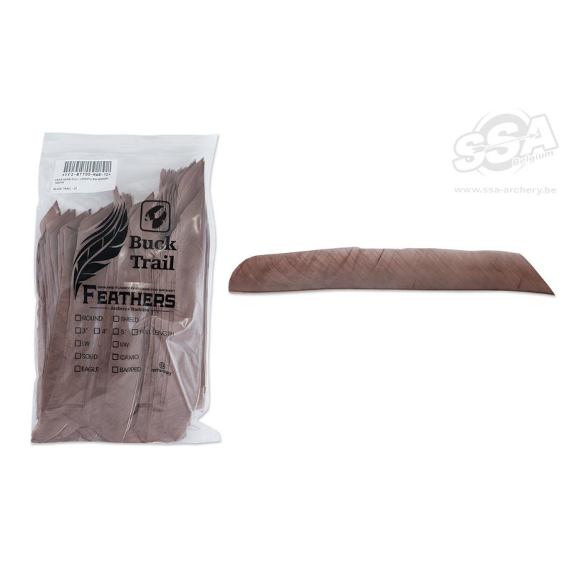BUCKTRAIL FEATHERS FULL LENGTH RW BROWN 100/PK