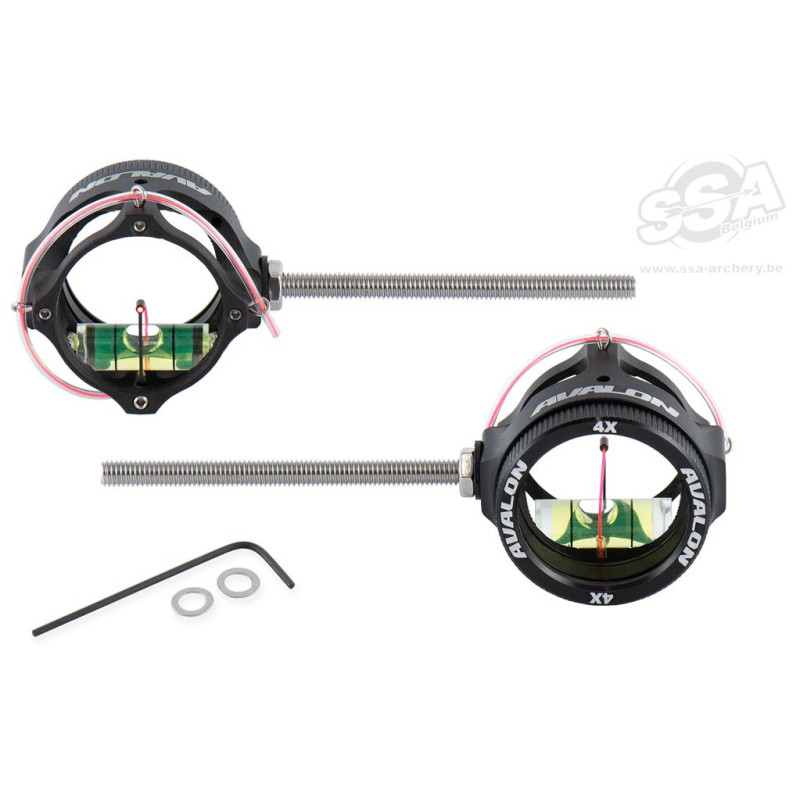 AVALON SCOPES WITH LENS TEC X 29mm - SUPERIOR ANTI-REFLECTIVE x4 LENS - RED FIBRE OPTIC
