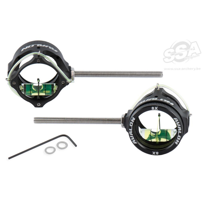 AVALON SCOPES WITH LENS TEC X 29mm - SUPERIOR ANTI-REFLECTIVE x8 LENS - GREEN FIBRE OPTIC