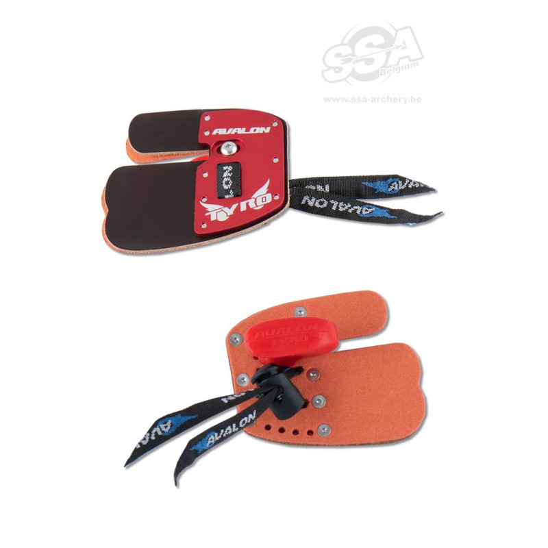 AVALON TYRO FINGER TAB WITH PRIME LEATHER LH MEDIUM RED
