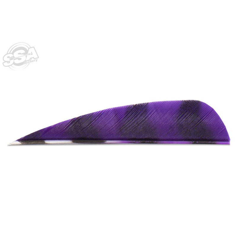 BUCKTRAIL FEATHERS ROUND 3" LW BARRED PURPLE 100/PK