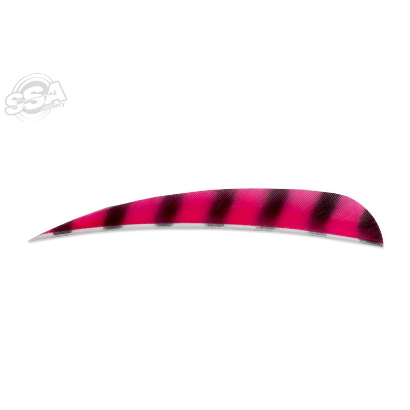 BUCKTRAIL FEATHERS ROUND 5" LW BARRED PINK 100/PK