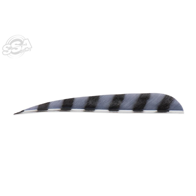 BUCKTRAIL FEATHERS ROUND 5" RW BARRED SILVER 100/PK