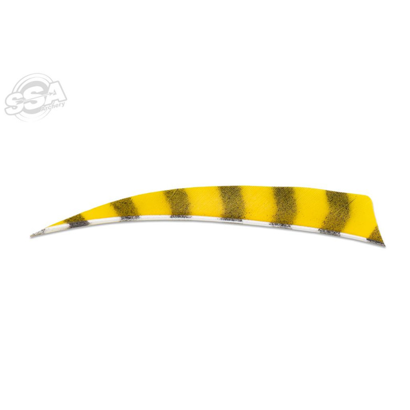 BUCKTRAIL FEATHERS SHIELD 5" LW BARRED YELLOW 100/PK