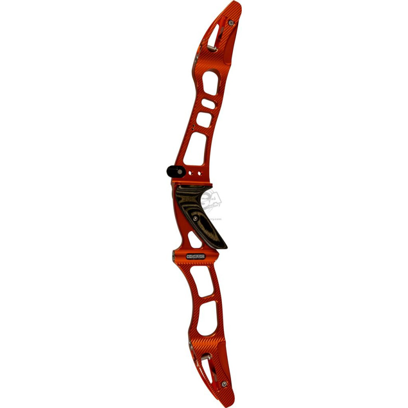 KINETIC RISERS FORGED VALENZ WITH WOODEN GRIP 25" RH ENGRAVED ANODIZED ORANGE