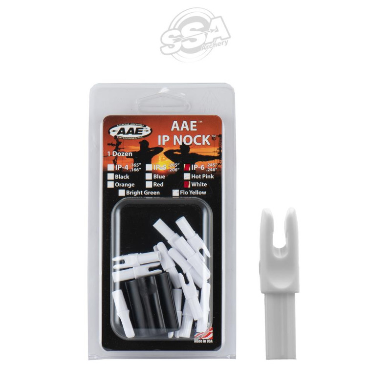 AAE INNERFIT NOCKS IP-6 / .245" WHITE 12/PK