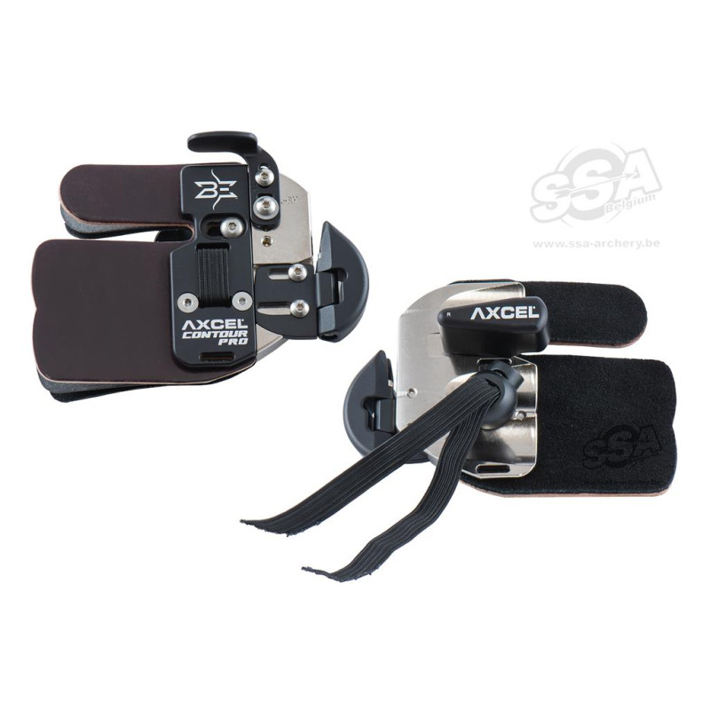 AXCEL OLYMPIC RECURVE TAB CONTOUR PRO QUICKSILVER/BRASS LH X-LARGE