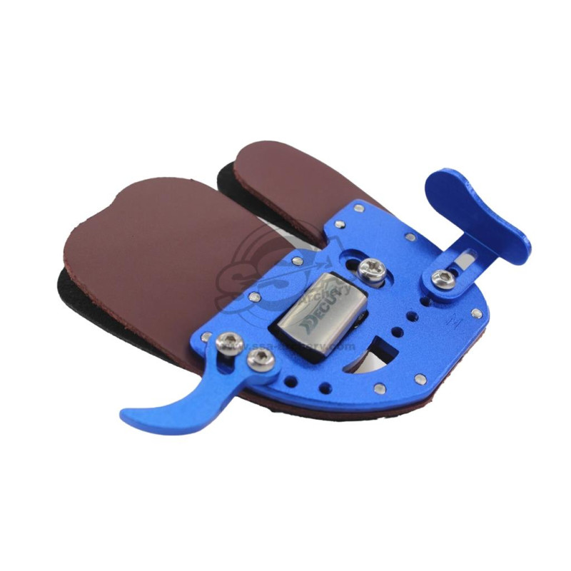 DECUT OLYMPIC RECURVE TAB HOCKIII LEATHER RH SMALL BLUE