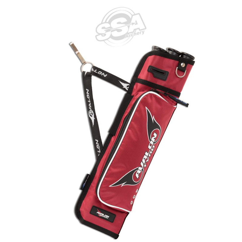 AVALON TARGET QUIVERS TYRO 3TUBES WITH HOOK AND SIDE POCKET LH RED