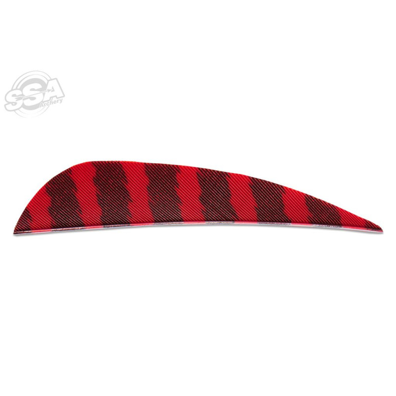 SKYLON FEATHERS ROUND 3" RW BARRED RED 24/PK