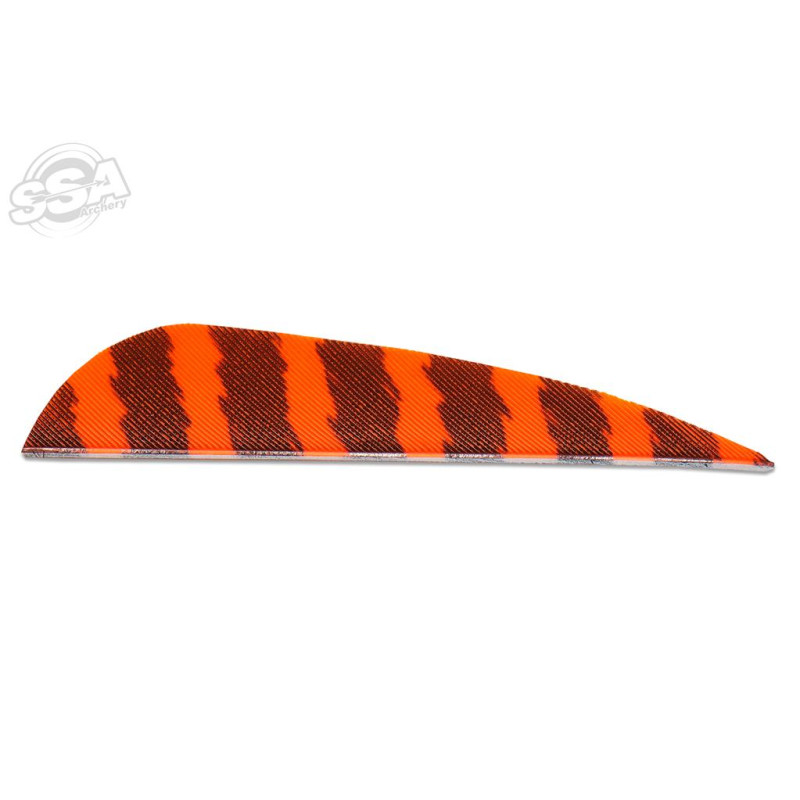SKYLON FEATHERS ROUND 3" RW BARRED ORANGE 24/PK