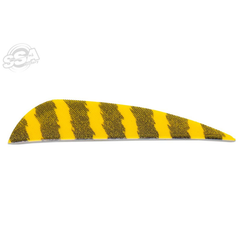 SKYLON FEATHERS ROUND 3" RW BARRED YELLOW 24/PK