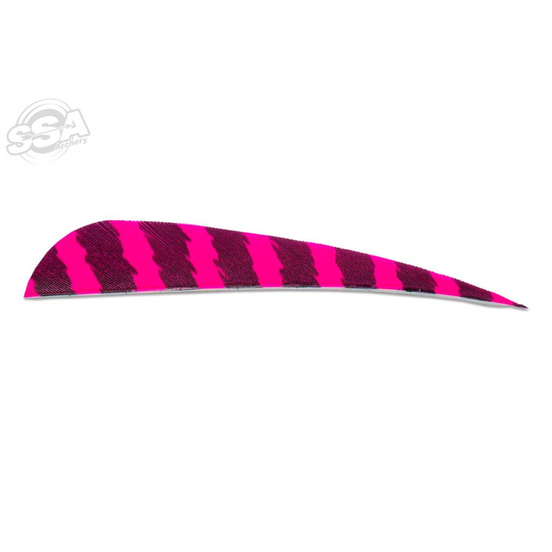 SKYLON FEATHERS ROUND 4" RW BARRED PINK 24/PK