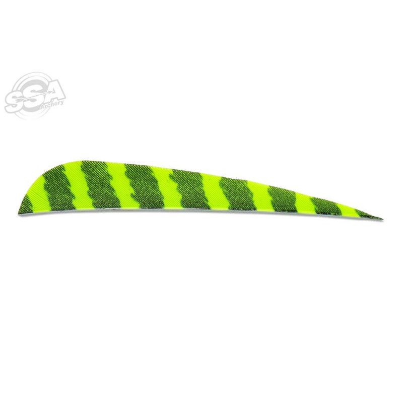 SKYLON FEATHERS ROUND 4" RW BARRED LEMON 24/PK