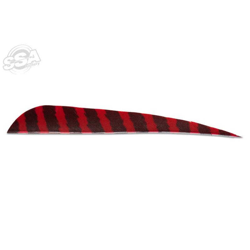 SKYLON FEATHERS ROUND 5" RW BARRED RED 24/PK