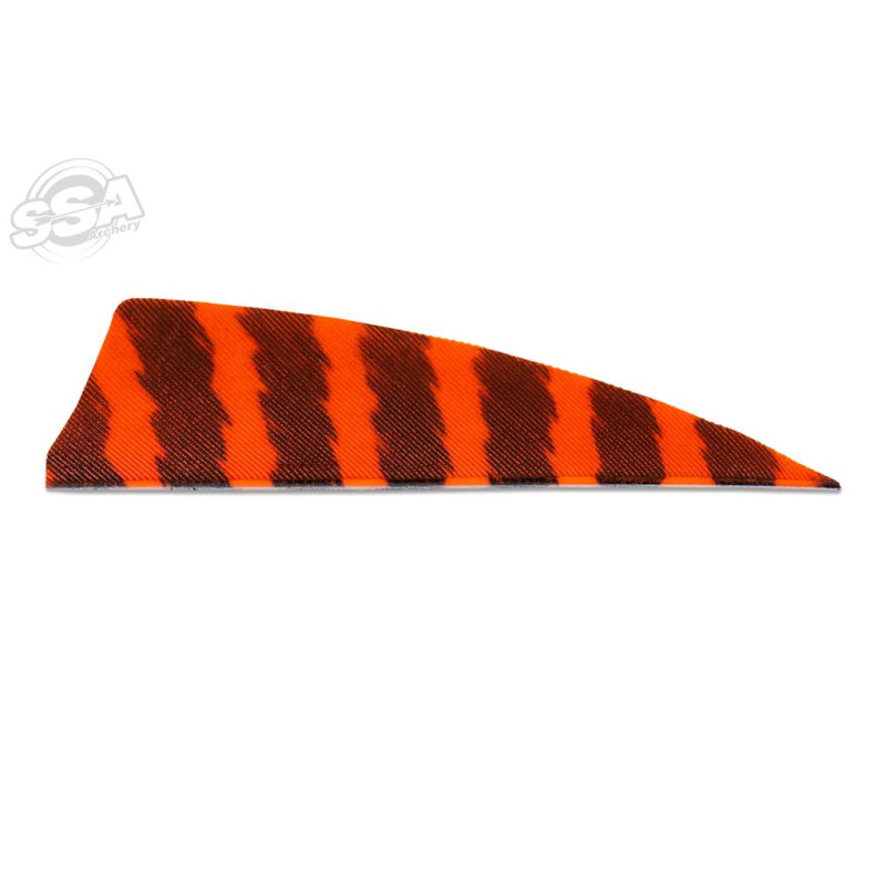 SKYLON FEATHERS SHIELD 3" RW BARRED ORANGE 24/PK