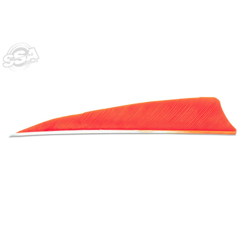 SKYLON FEATHERS SHIELD 4" RW ORANGE 24/PK