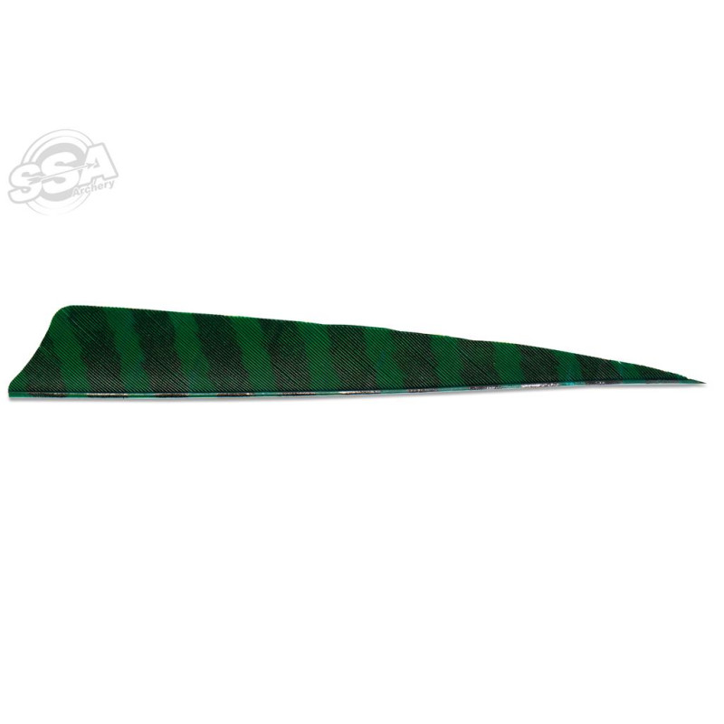 SKYLON FEATHERS SHIELD 5" RW BARRED GREEN 24/PK