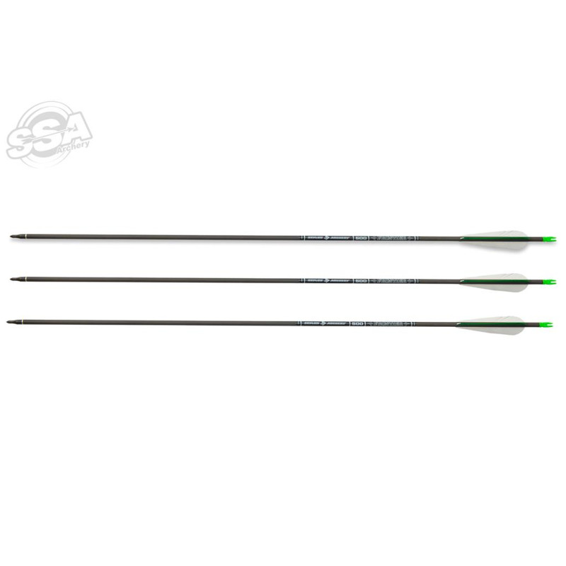 SKYLON 3 PACK CARBON FRONTIER ARROWS ID6.2 500 - 30" FEATHER 4"/IN-NOCK/INSERT/POINT