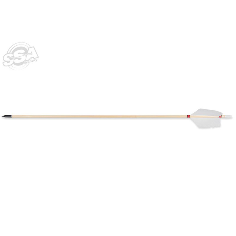 BUCKTRAIL WOODEN ARROW FLU-FLU SPRUCE WOOD 45LBS 5/16 30" /FEATHER 4" /NOCK /TAPERED POINT 6/PK