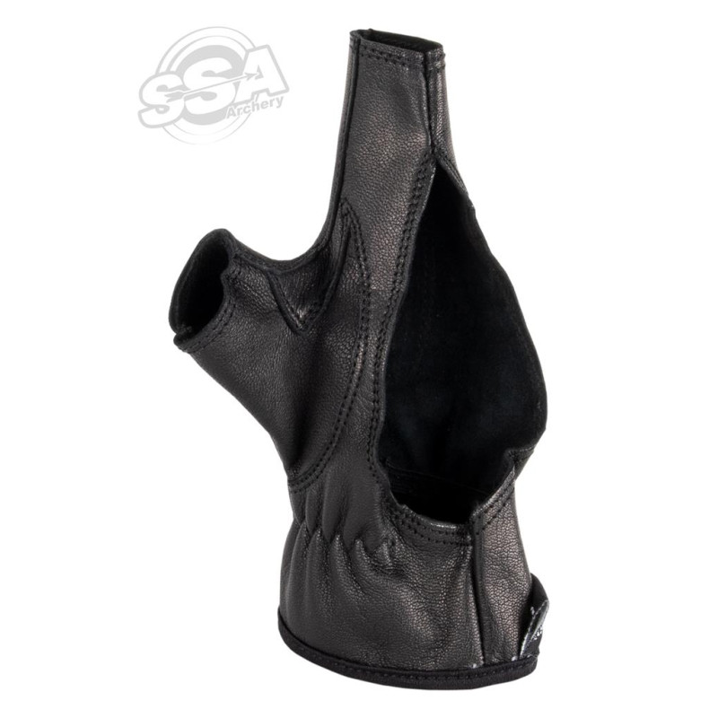 BUCKTRAIL SHOOTING GLOVES BOW HAND PROTECTION FULL LEATHER LH BOW = right archer's hand BLACK LARGE