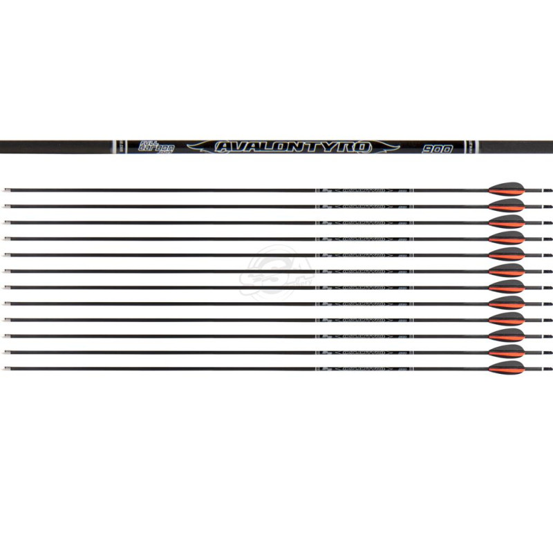 AVALON ARROWS CARBON TYRO 4.2 900 29" length / 2"VANES BLACK-RED /PIN NOCK /70GR POINT 36PK