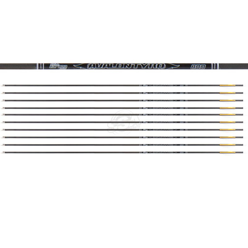 AVALON ARROWS CARBON TYRO 4.2 800 30" length / 2"VANES WHITE-ORANGE /PIN NOCK /90GR POINT 36PK